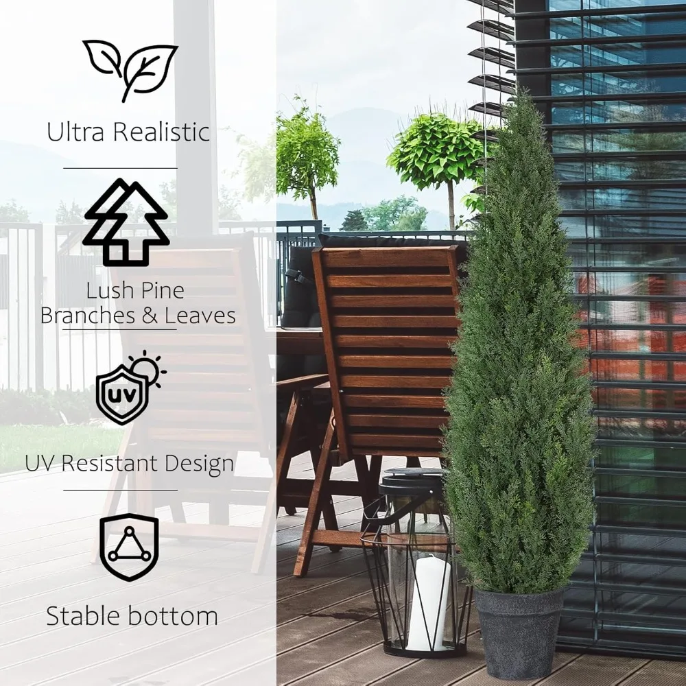 

Artificial Cedar Pruning 4-foot Artificial Cedar Tree for Outdoor Planting of Evergreen Plants, 48 Inch UV Protection