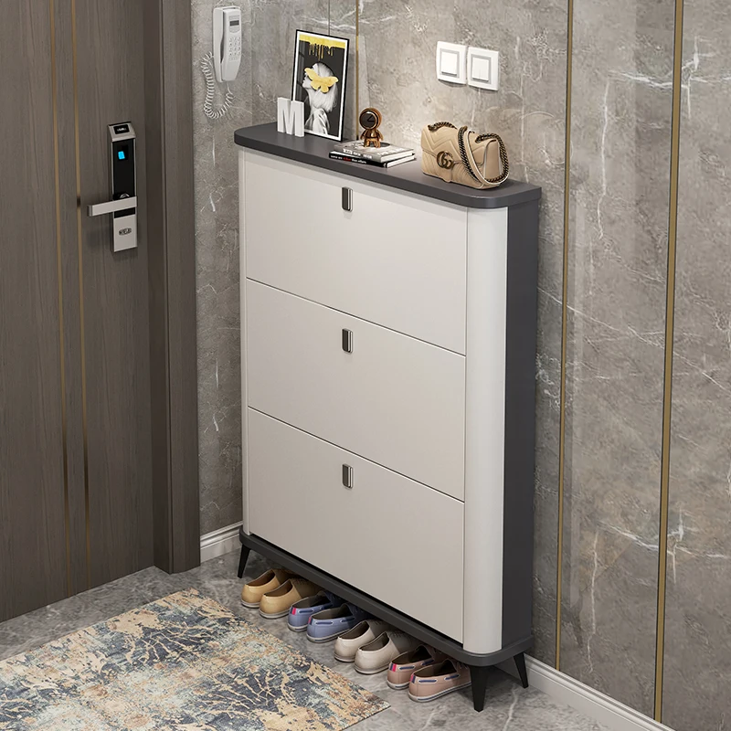 

Italian ultra-thin tipping bucket shoe cabinet household door entrance entrance integrated simple storage shoe rack