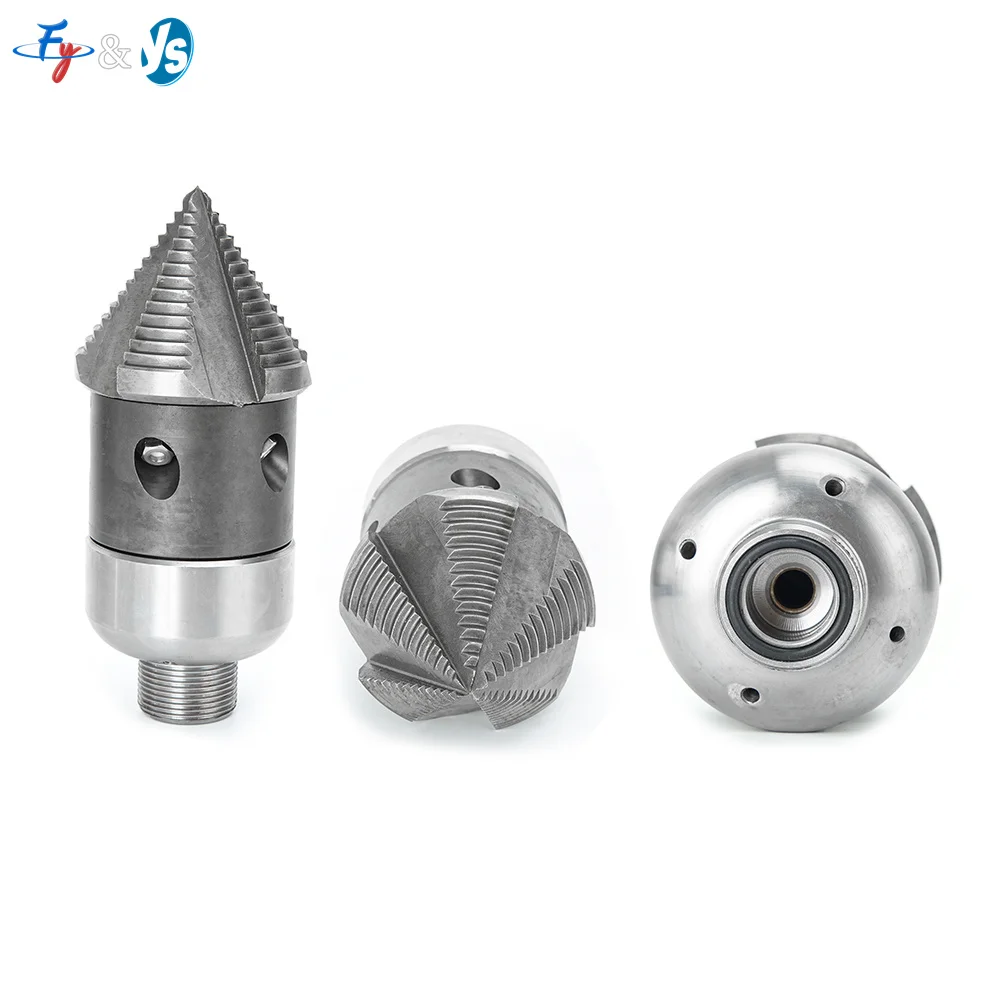 Side 5 Pagoda Rotating Mouse Head Nozzle Quenching Hardened Pipeline Dredging Nozzle for Hard Oil Dirty Block  Cleaning
