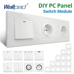 Wallpad biały PC panelowe oświetlenie ścienne przełącznik funkcja klucz tylko DIY za darmo połączenie 52*52mm 1 2 3 4 5 wiele ramek