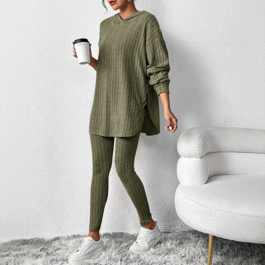 

New Spring Women's Two-piece Set Suit Fashion Loose Casual Top With Tights Autumn And Winter 2-piece Set Women Casual Clothing