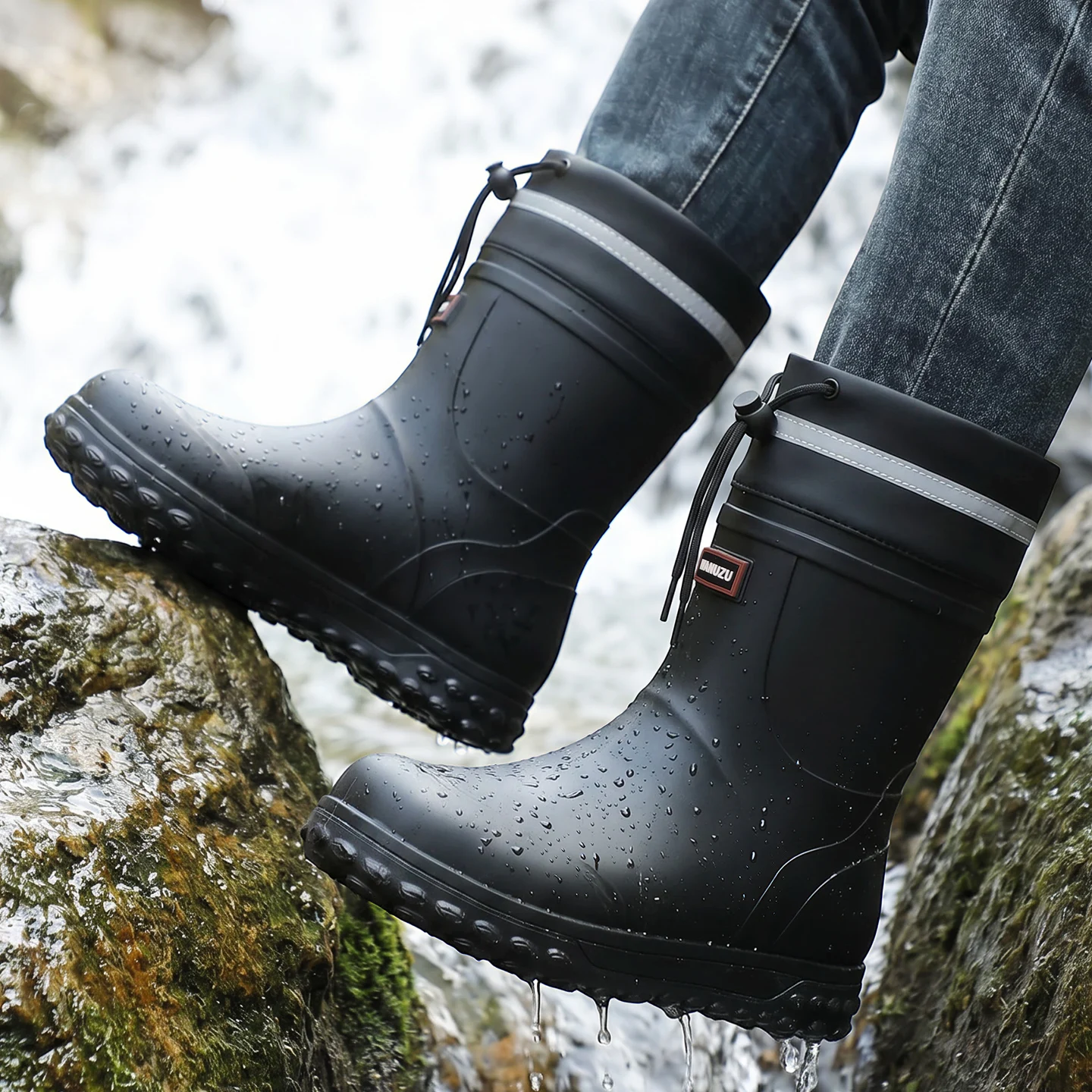 Men's Fishing-Specific Rain Boots, Waterproof, Non-Slip, Wear-Resistant, Large Size, Mid-Calf Rain Shoes view 6