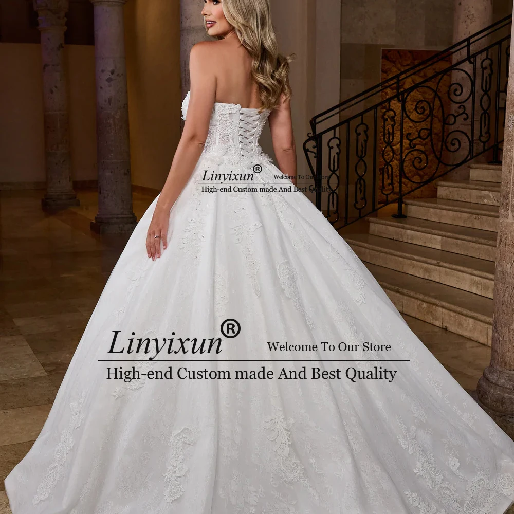 A-Line ที่สวยหรูชุดแต่งงานสำหรับผู้หญิงชุดเจ้าสาวที่สง่างามที่กำหนดเองชุดเดรสผู้หญิง