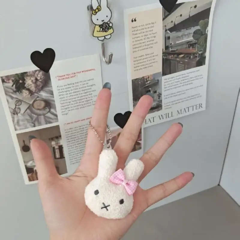 Cartoon Miffy Plush Keychain Creative Cute Rabbit Stuffed Doll Car Backpack Zipper Decoration Couple Festival Gift Peripherals