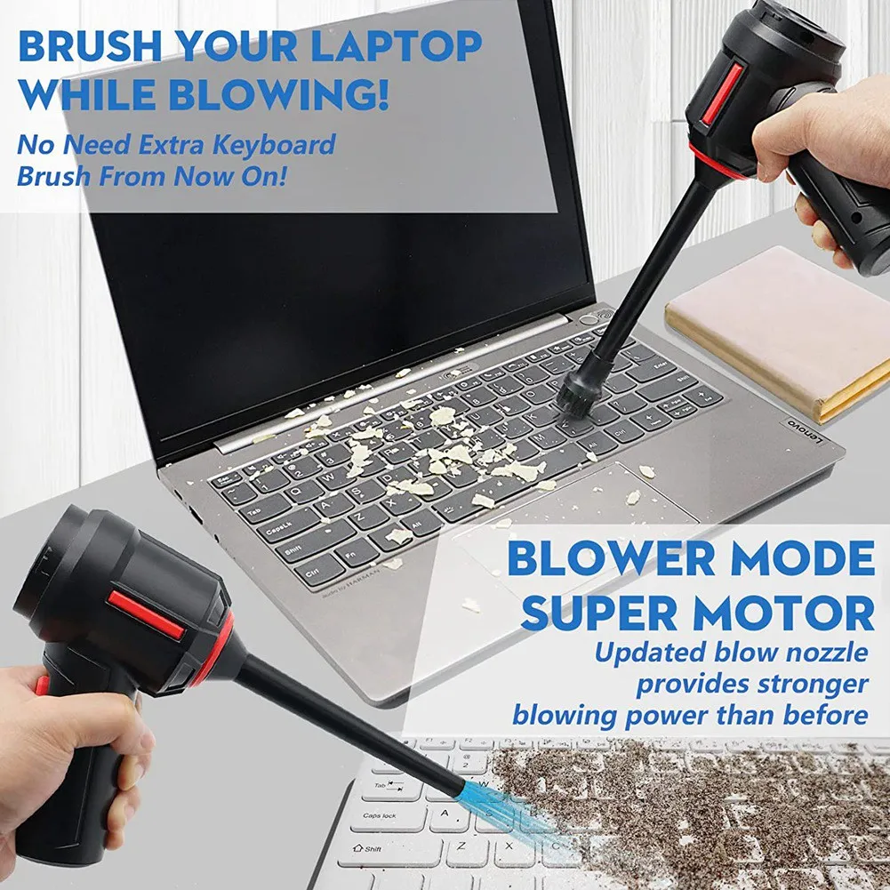 A14G-3-In-1 Computer Vacuum, Compressed Air Duster Blower, Portable Handheld Vacuum Cleaner Cordless Rechargeable