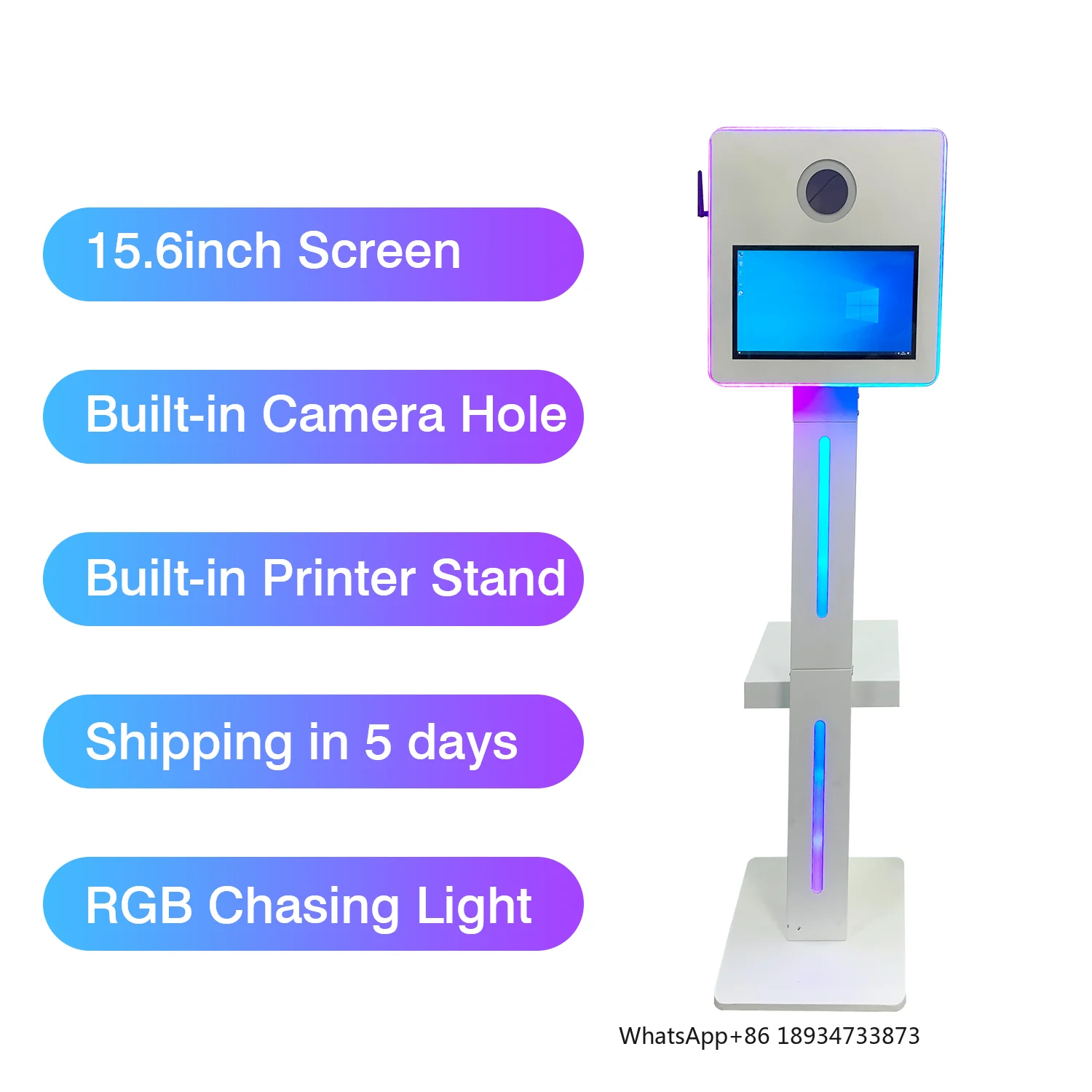 

Портативная 15,6-дюймовая фотобудка для путешествий DSLR с зеркальной матрицей, камера для селфи