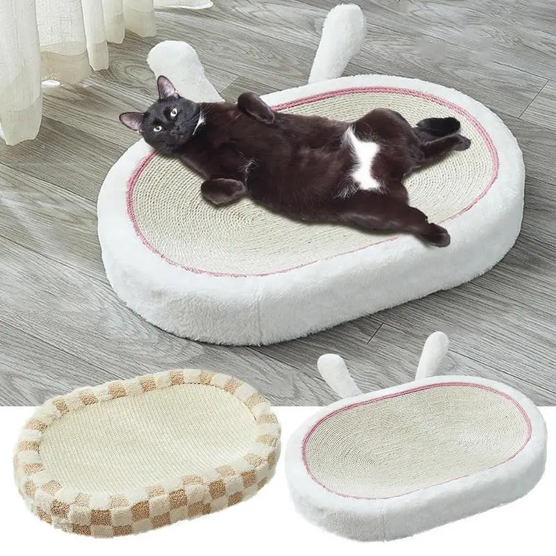 

Oval Cat Scratching Lounge Bed With Woven Sisal Scratch-Resistant Claw Basin Wear-Resistant And Non-Shedding Cat Scratching Post