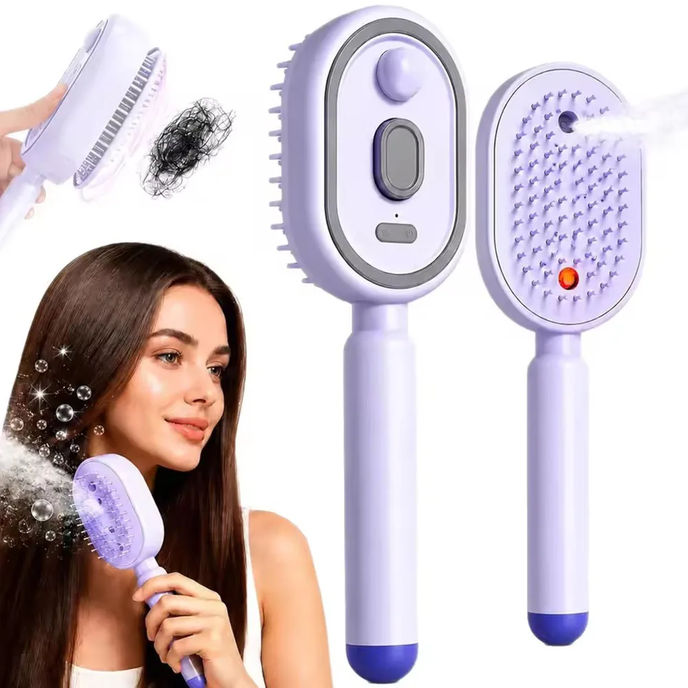 Electric Spray Air Cushion Comb for Women Retractable Hair Massage Brush for Thick Fine Curly Hair Electric Steam Brush for Hai