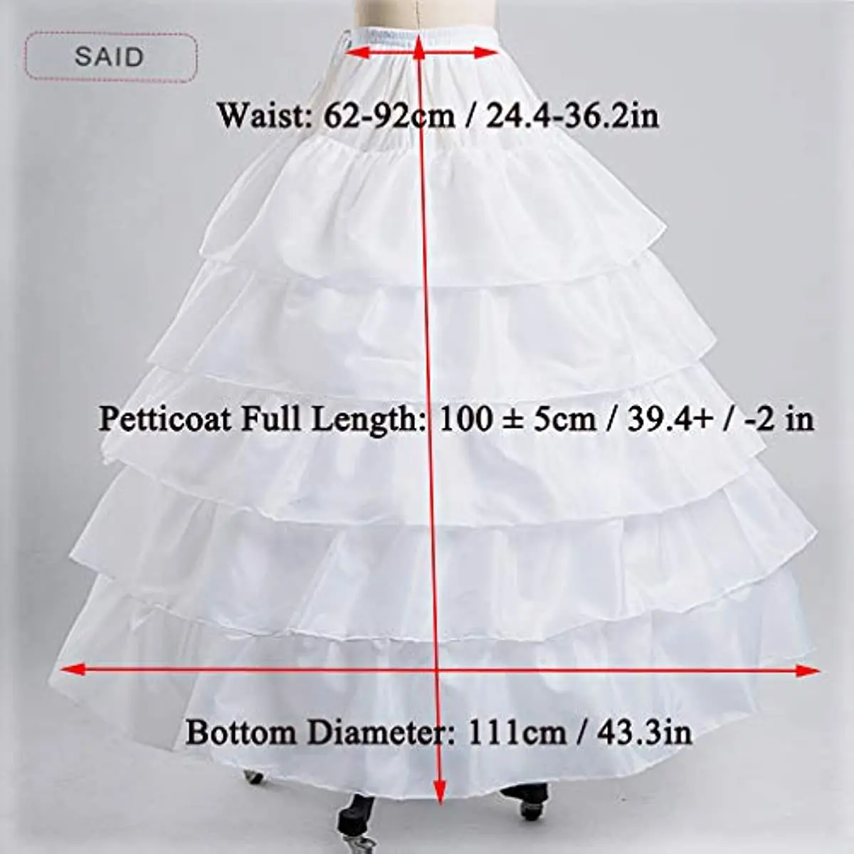 Hoop Skirt for Women Ball Gown Petticoat Skirt Slip Crinoline Underskirt Half Slips