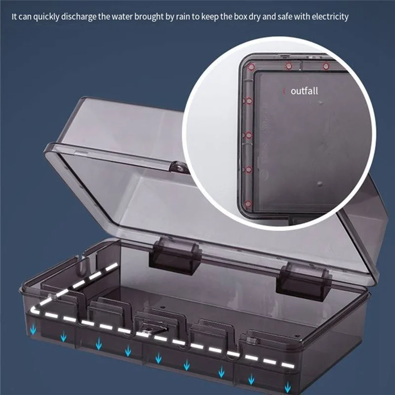 

ABKJ-New Outdoor Electrical Box Waterproof Dustproof Wall Mounted Outdoor Outlet Cover Lockable Large Capacity Socket Box