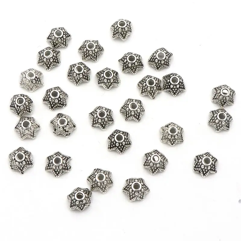 100Pcs 7.5X4mm Bowl Flower Loose Sparer End Bead Caps for Jewelry Making Finding Diy Beadworks Accessories Component Wholesale