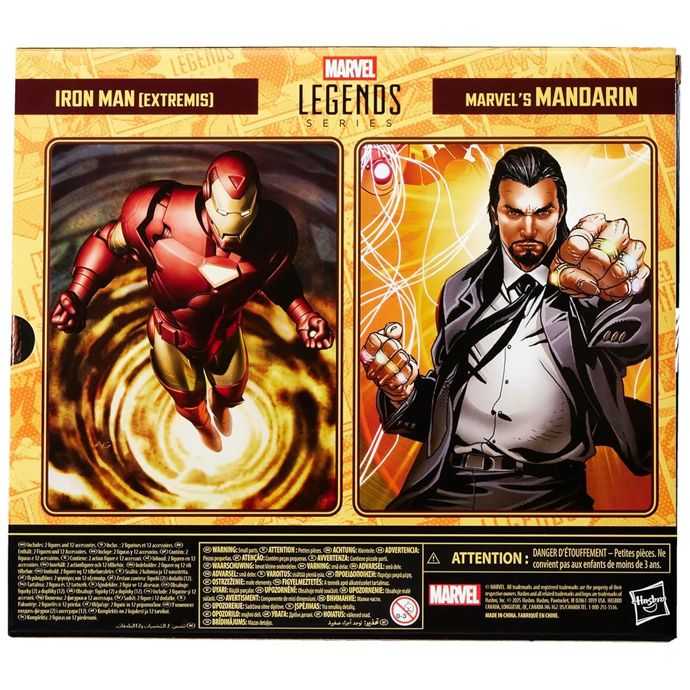 In-Stock NEW Hasbro Marvel Legends Series Iron Man (Extremis) & Mandarin 2-Pack-Set 15cm Anime Action Figure Model Ornament Toys
