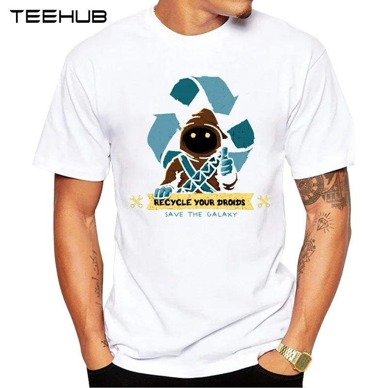 TEEHUB Men's New Fashion Recycle your droids Design Short Sleeve T-Shirt Cool Printed Tops Hipster Tee Shirts