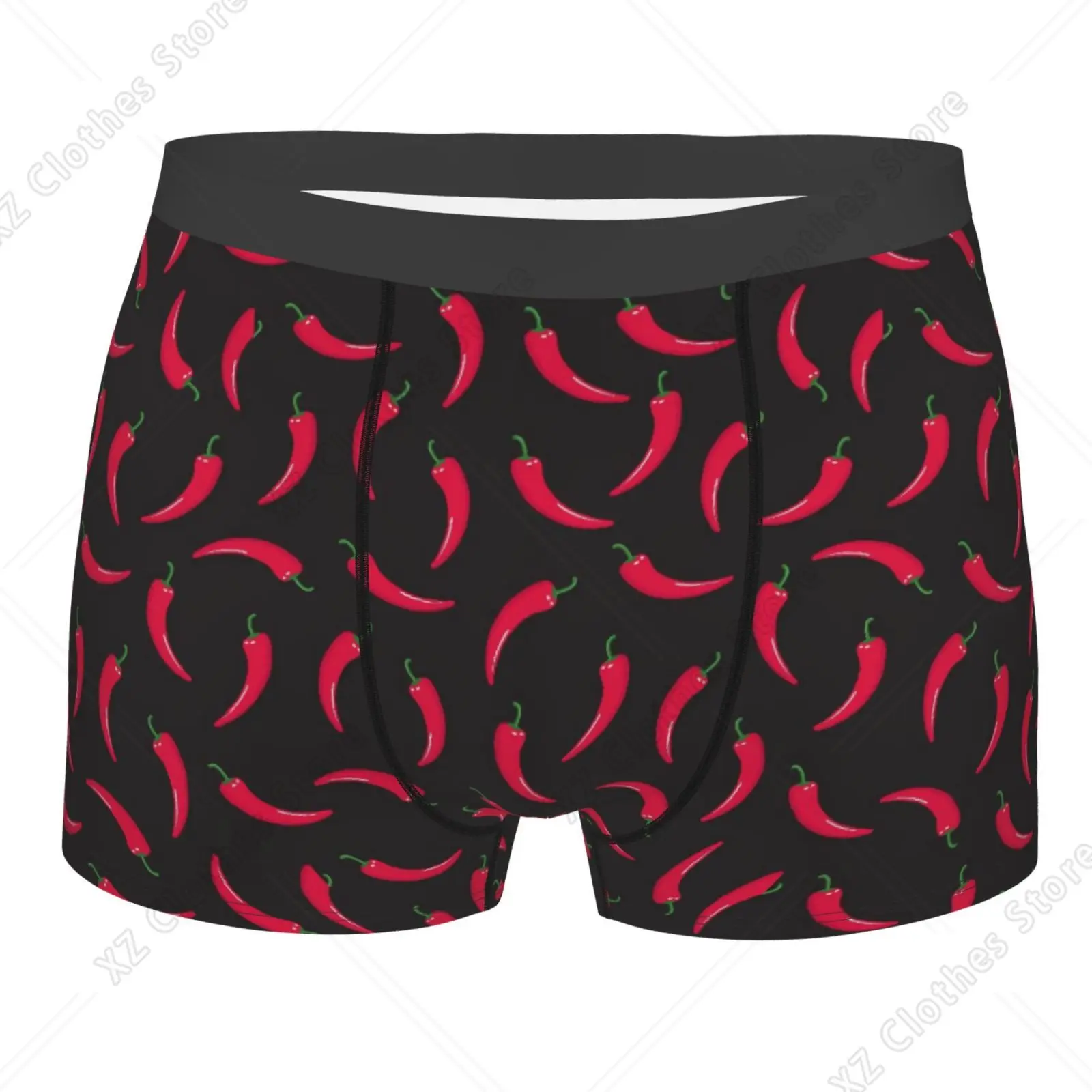 Cartoon Red Chili Pattern Men Underwear Boxers Breathable Mens Boxershorts Men's Panties Underpants Man Boxers Briefs Trunks