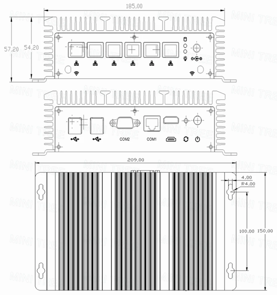 Intel Core i3 8140U i5 8260U 10210U i7 10510U Mini PC 6x2.5G Lan Fanless Firewall pfSense Home Office Network Server VPN Router
