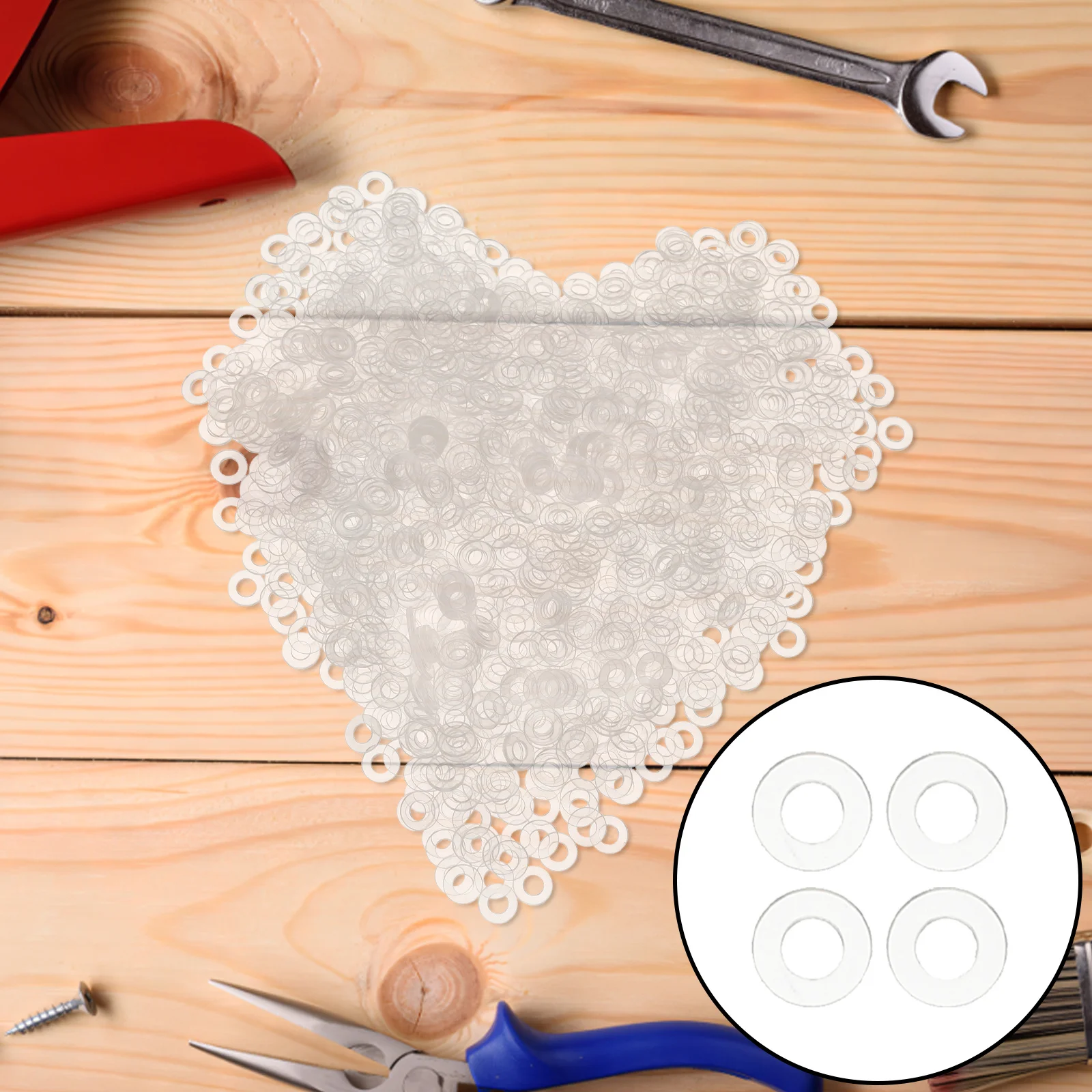 

2000pcs Transparent Plastic Round Washers Clear Flat Gasket For Shower Door Handle Replacement Parts Pvc Insulation Spacers For