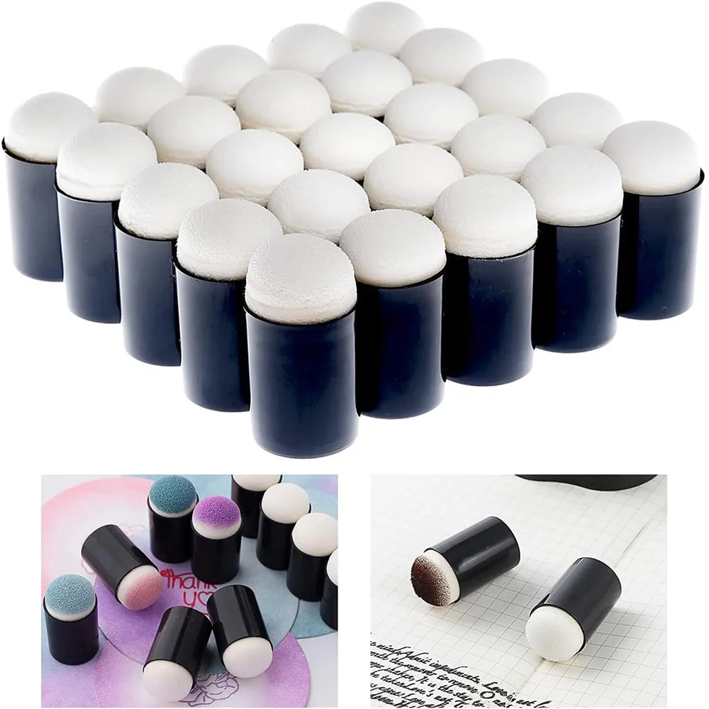 10 PCS Finger Sponge Daubers Stamping Chalk Sponge Set Finger Painting Sponge DIY Card Making Crafts Brush for Paint Ink Pad