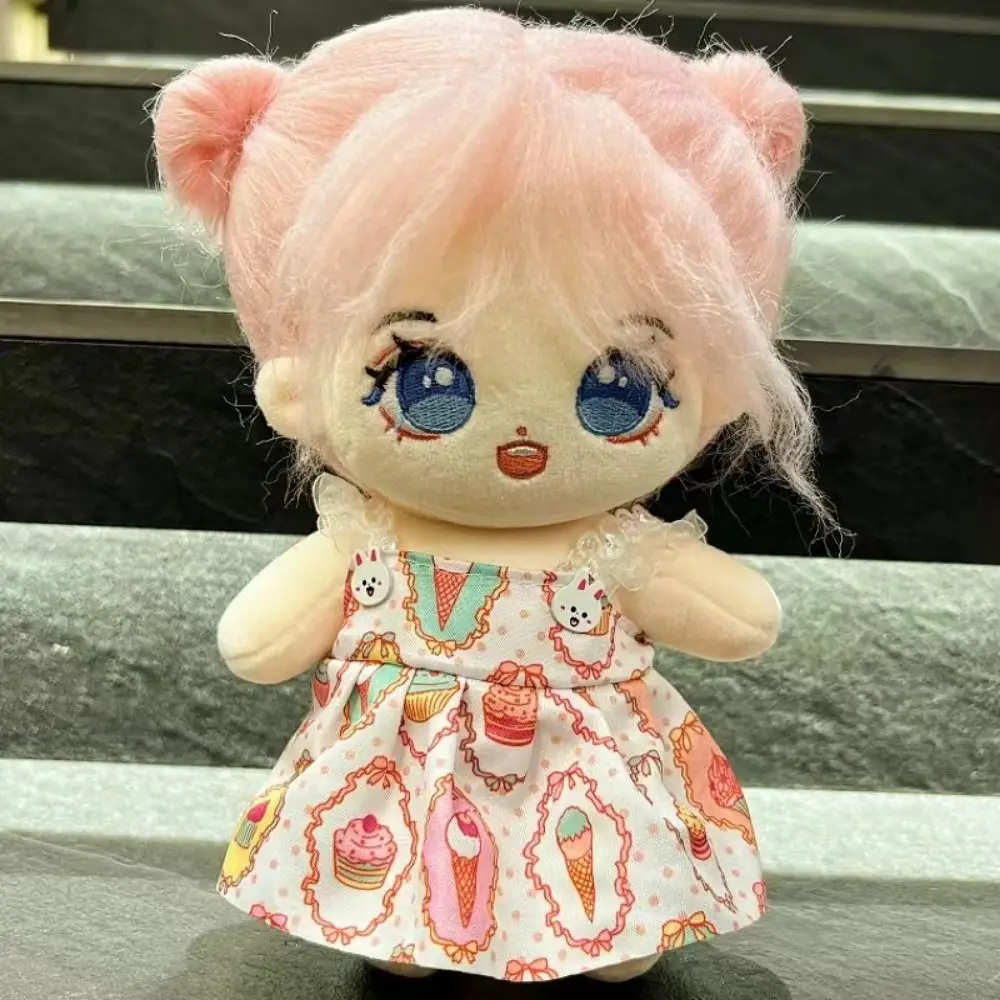 Slip Dress 20cm Cotton Doll Dress Bear Fawn Cotton Doll Clothes Flower Shoulder Strap Skirt Plush Toy Clothes Doll Accessories