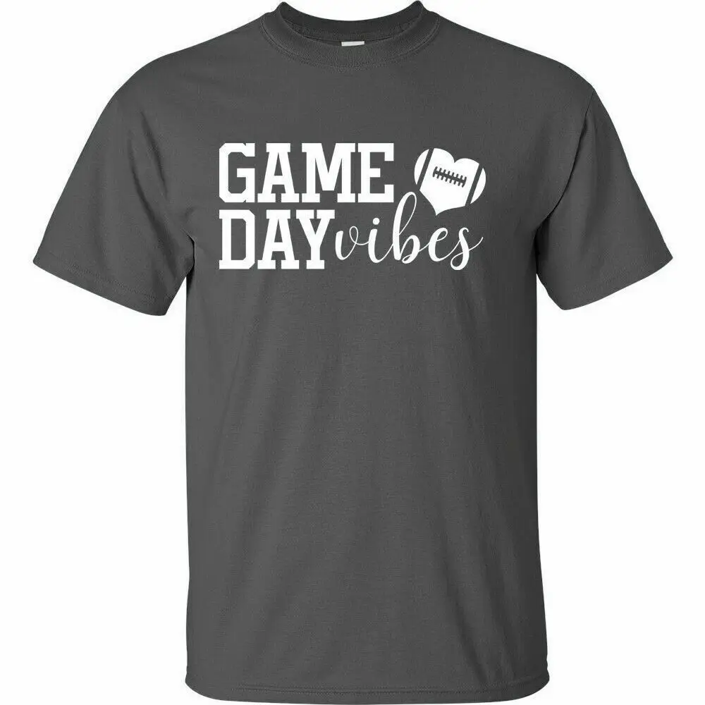 Game Day Vibes White Logo T Shirt Football Season Funday Sunday