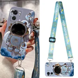EDGE40 Cartoon Astronaut Silicone Holder Phone Case For Motorola Moto EDGE 40 30 40Neo 20 E13 E32 E7Plus E22 E22i E20 E6S Cover