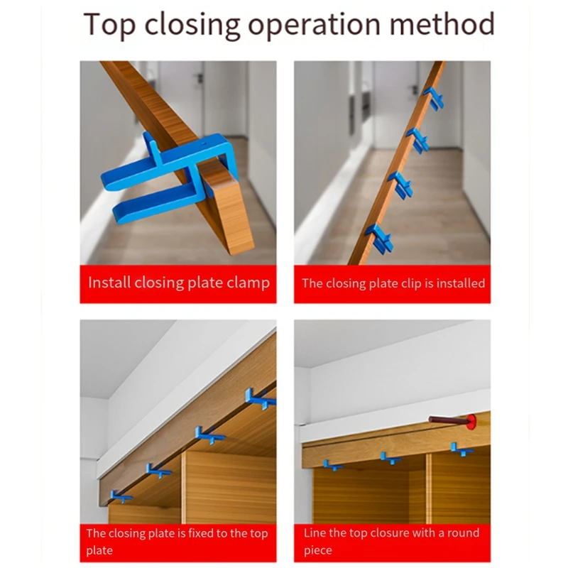 

Wardrobe Closing Board Clip Woodworking 16-18Mm Jigs Closing Fixing Clip Carpentry Closing Fixed Clamp Tool Blue 1Set