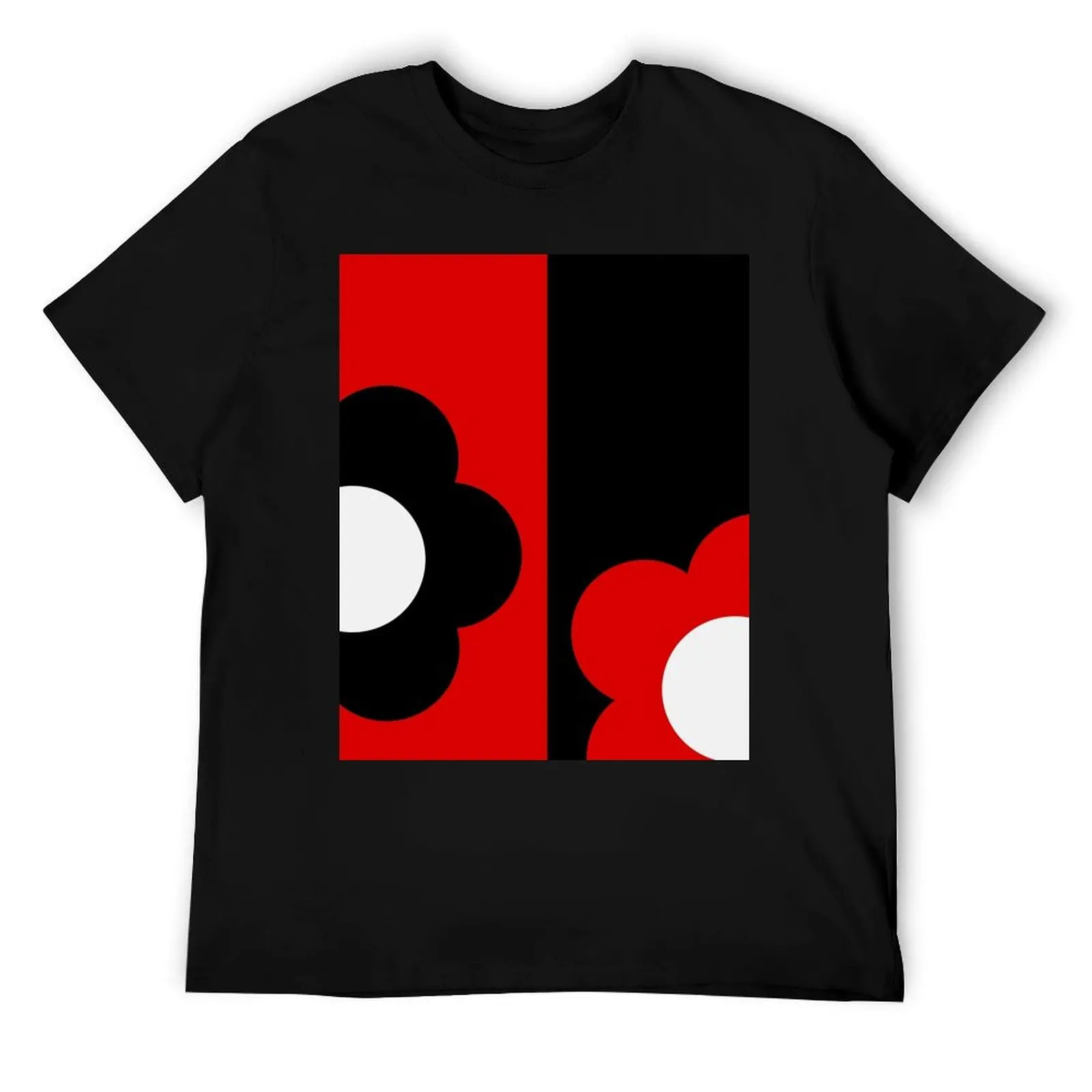 

Футболка с красными и черными цветами в стиле ретро, мужские футболки с рисунком, футболки из 100% хлопка, мужская хлопковая футболка