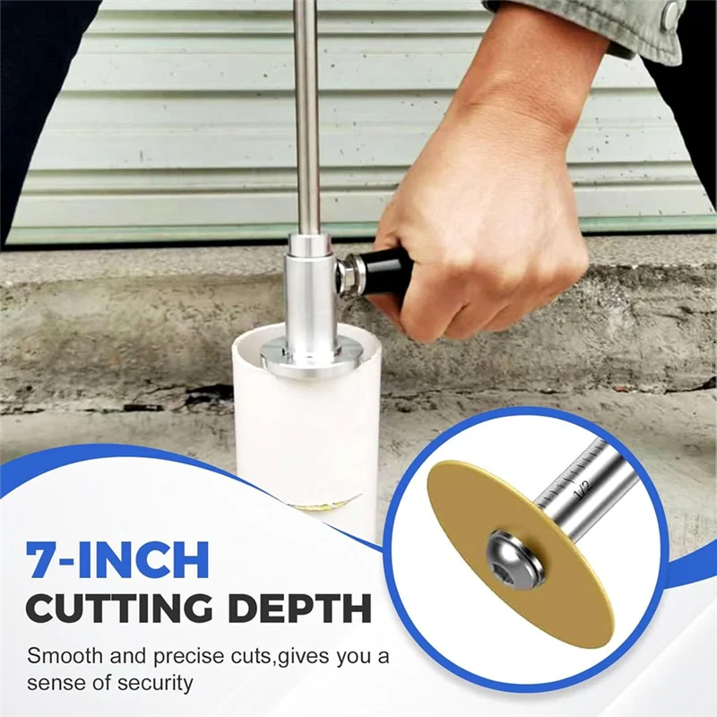 

ABKY-внутри для инструмента для резки труб из ПВХ с регулируемым ограничителем глубины, набор инструментов для резки внутренних труб включает в себя сменное лезвие из 5 шт.