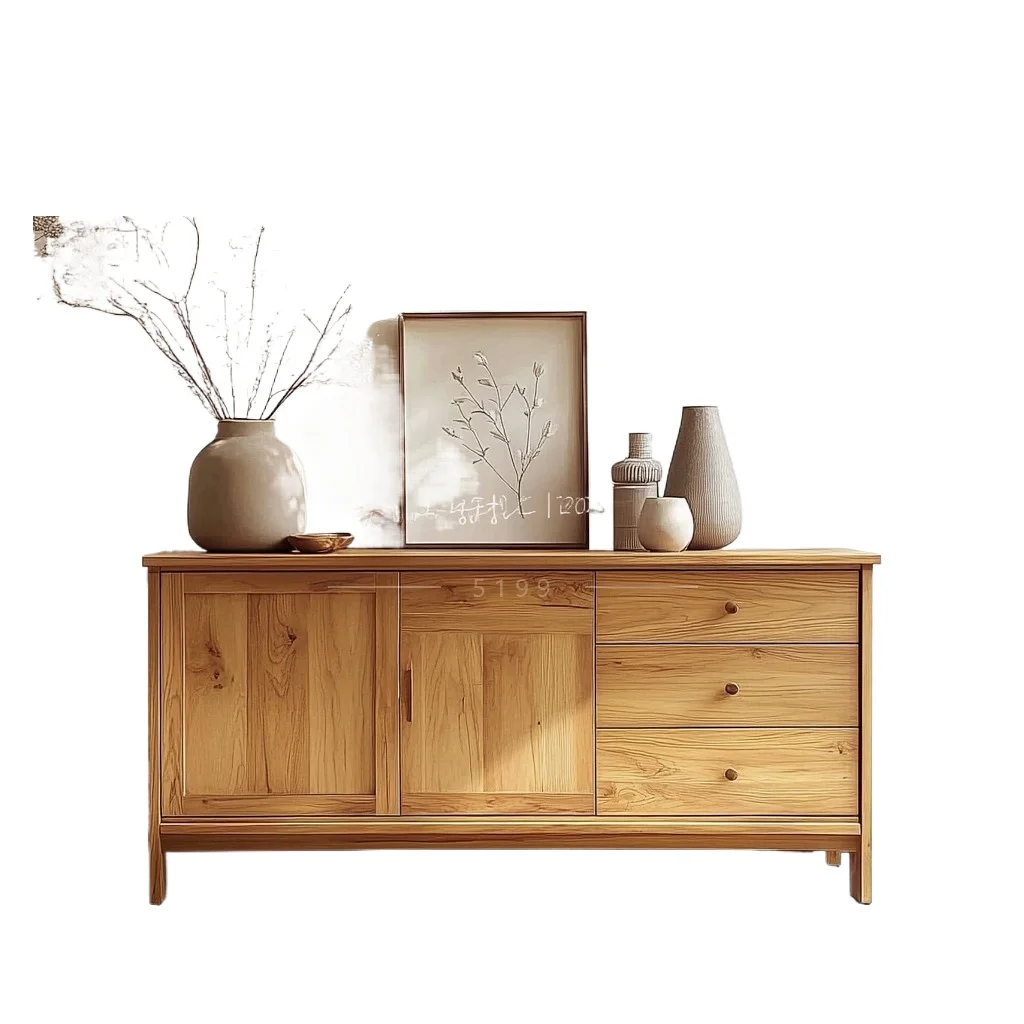 

Log wind solid wood locker, integrated storage cabinet against the wall, homestay living room home
