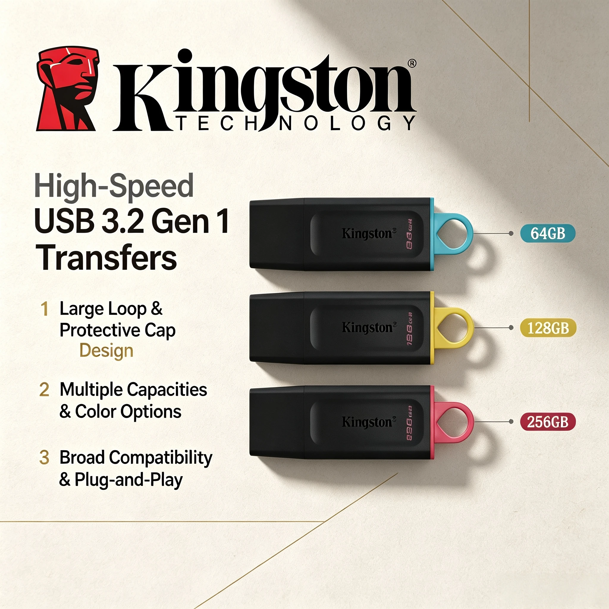 Kingston DTX 32GB 64GB 128GB 256GB USB 32 Gen1 Mini Key Flash Drive Memory Stick for PC Laptop Desktop Computer Pro Transfer