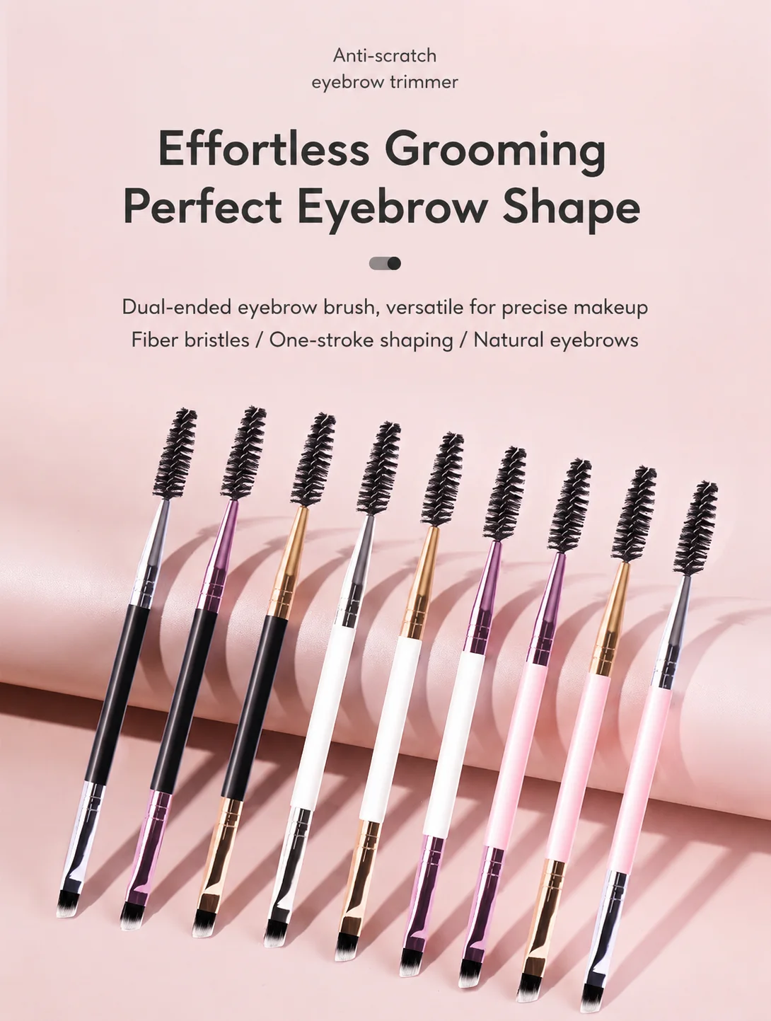 5/10 Pcs Dual Ended Eyebrow Brush Spiral Angled Brow Comb Lash Eyeshadow Blending Makeup Tool Portable