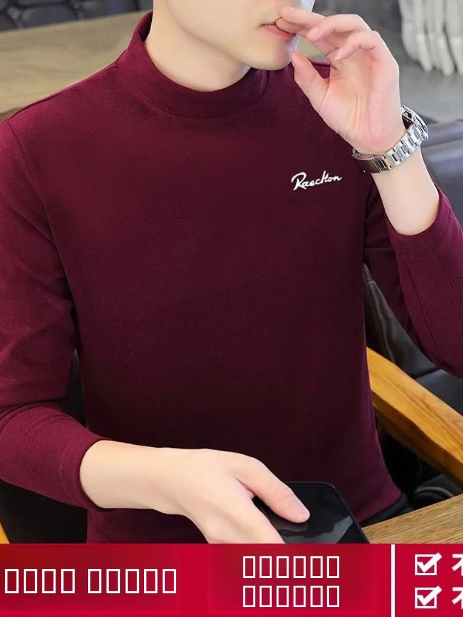 

Warm Thermal Long Sve T-irt Men's Slim Fit f High Collar Fce Lined mid Collar Base Layer irt Casual Winter Top
