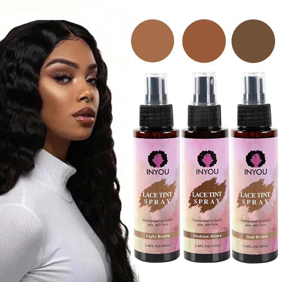 

Waterproof Lace Tint Spray Mousse Concealer for Wigs Lace Closure Front Toupees Edge Control Melting Form Spray