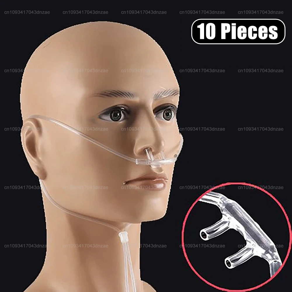 

10Pcs Nasal Oxygen Cannula Double Nasal Oxygen Tube Standard Universal Medical Care Machine Breathing Cannula Size 1.5/2.5/3/8M