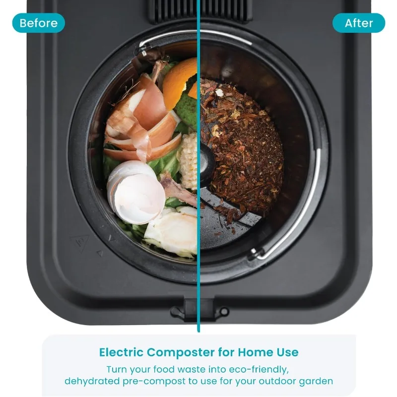 Electric Composter for Kitchen, Helps Turn Food Waste Into Pre-Compost, Features Auto-Cleaning Cycle, Large Capacity