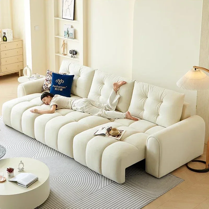 Nordic Electric Sofa Bed Fabric Art Cream Style Balcony Living Room Reclining Sofas Pouf Modular Home Furniture Sofa