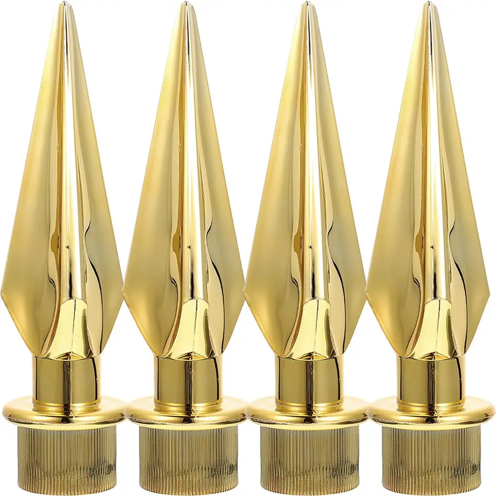 

4 Pcs Decorative Flagpole Topper Attachments For Indoor Pole Decor Accessories Toppers Replacement Head Plastic Elegant Design
