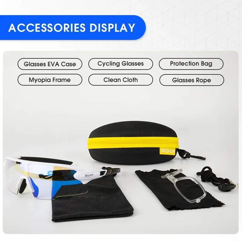 SCVCN Photochrome Fahrradbrille Sonnenbrille für Herren Fahrrad-Straßenbrille für MTB UV400 Brille Damen Rennrad Wanderbrille – Detail 18