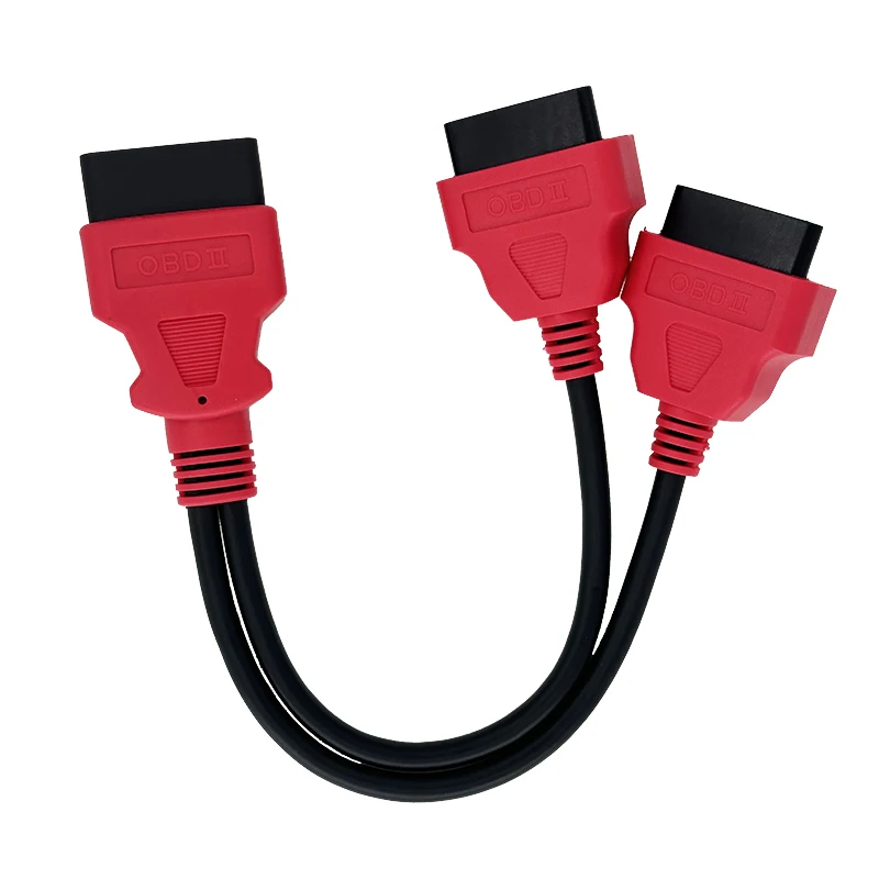30CM OBD Adapter Cable ELM327 OBD2 Adapter 2 in 1 OBD2 Extension Cable 16pin Splitter Male to Dual Female Y OBD OBDII Cable