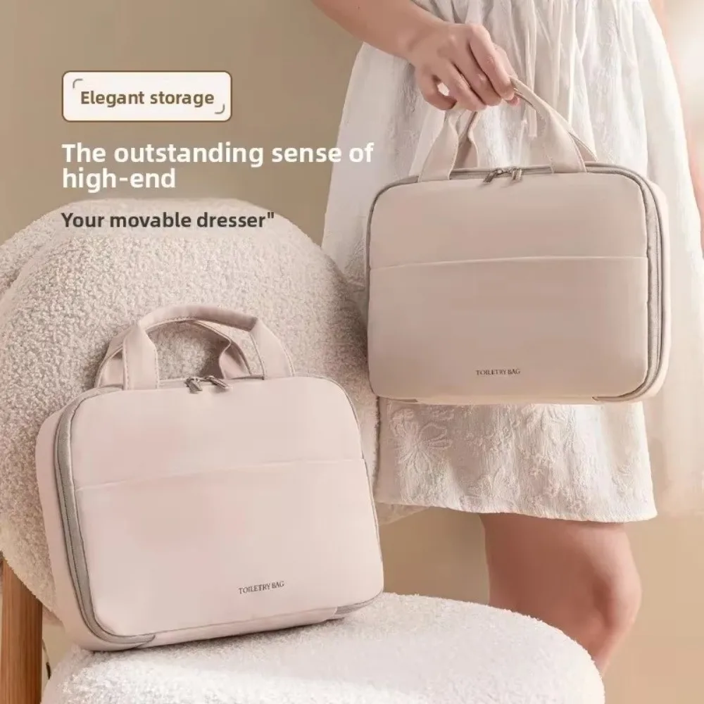 

Portable Foldable Makeup Bag Waterproof PU Travel Toiletry Bag Handheld Dry and Wet Separation Women Wash Bag Cosmetic Pouch