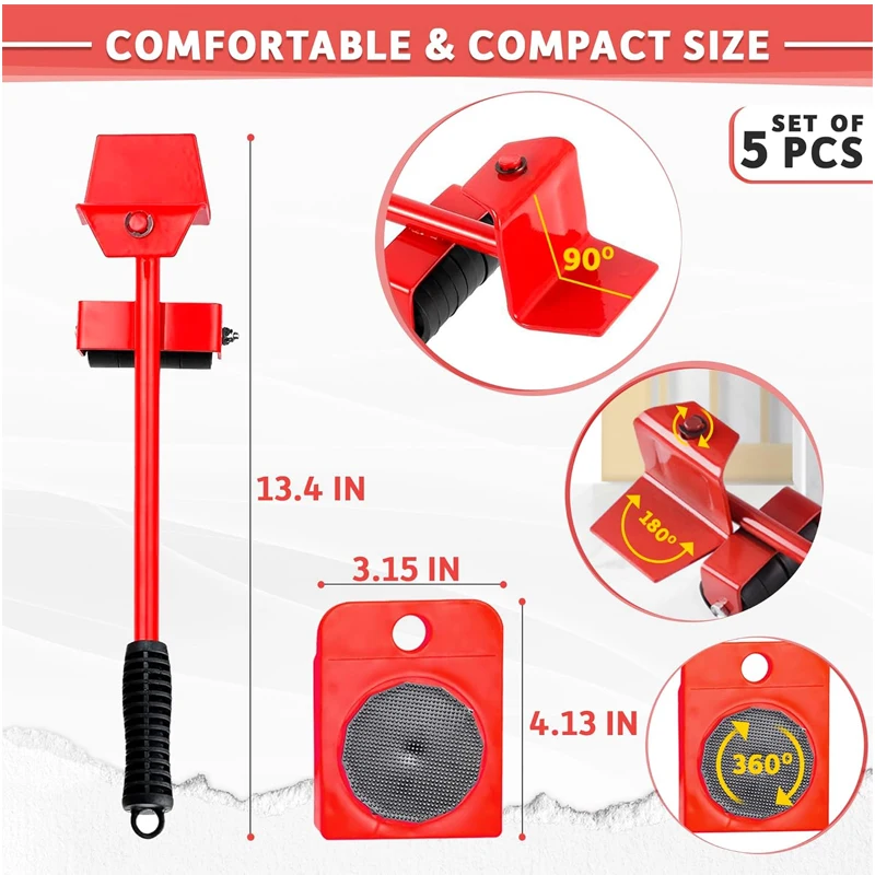 Heavy Duty Furniture Lifter Furniture Moving Transport Roller Set Heavy Duty Lifter Transport Tool Furniture Mover Roller Wheel