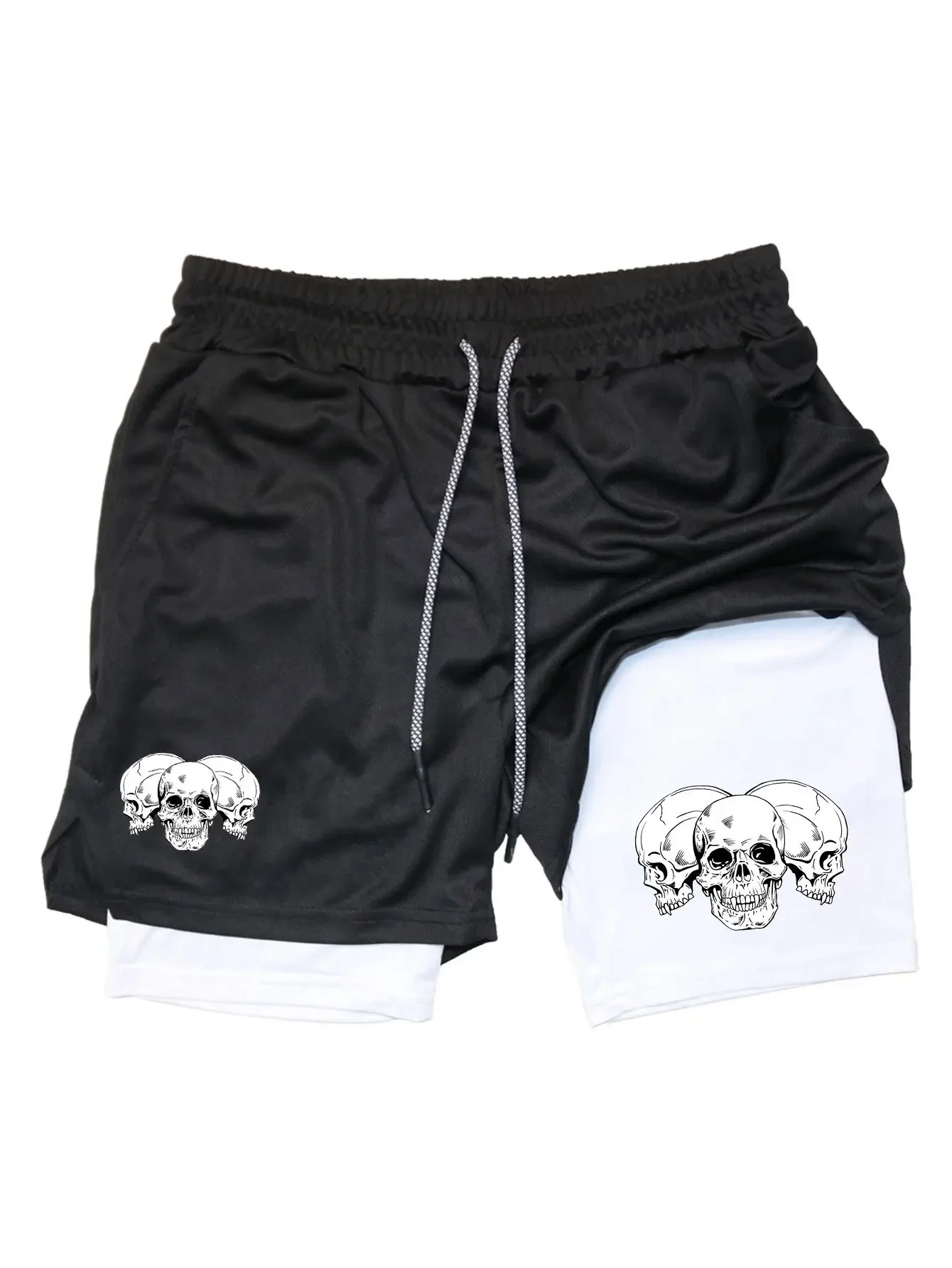 Zwei-in-Eins-Shorts für Herren; zweilagige Sportshorts; Fitnessstudio, Workout, Training und Laufshorts für Herrenbekleidung.