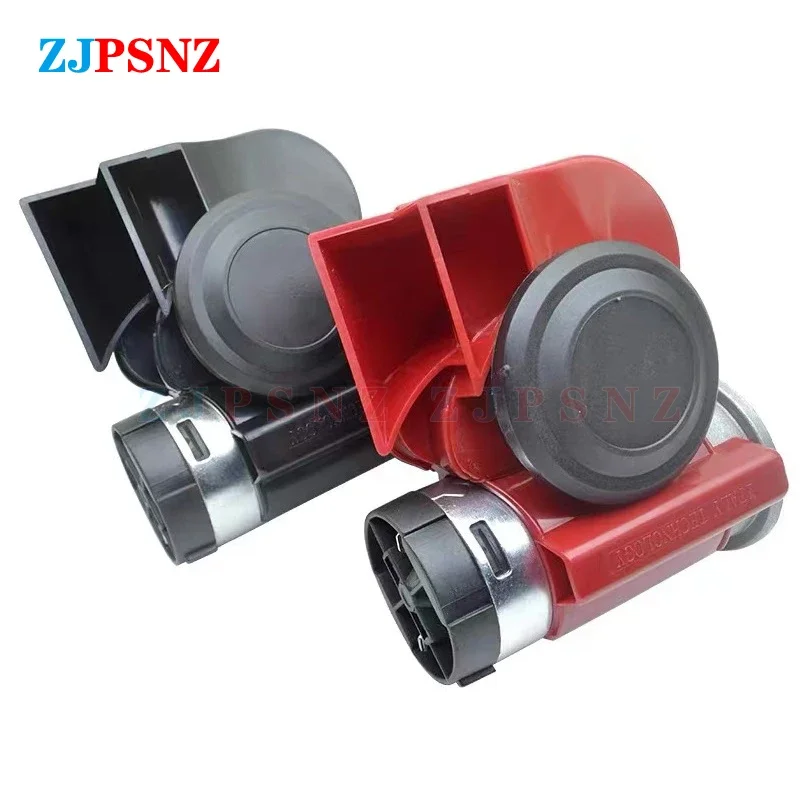 12/24V 132db Dual Tone Horns Kit Snail Air Horn Waterproof Car Twin Dual Tone Compact Horn Auto Motorcycle Super Loud Universal