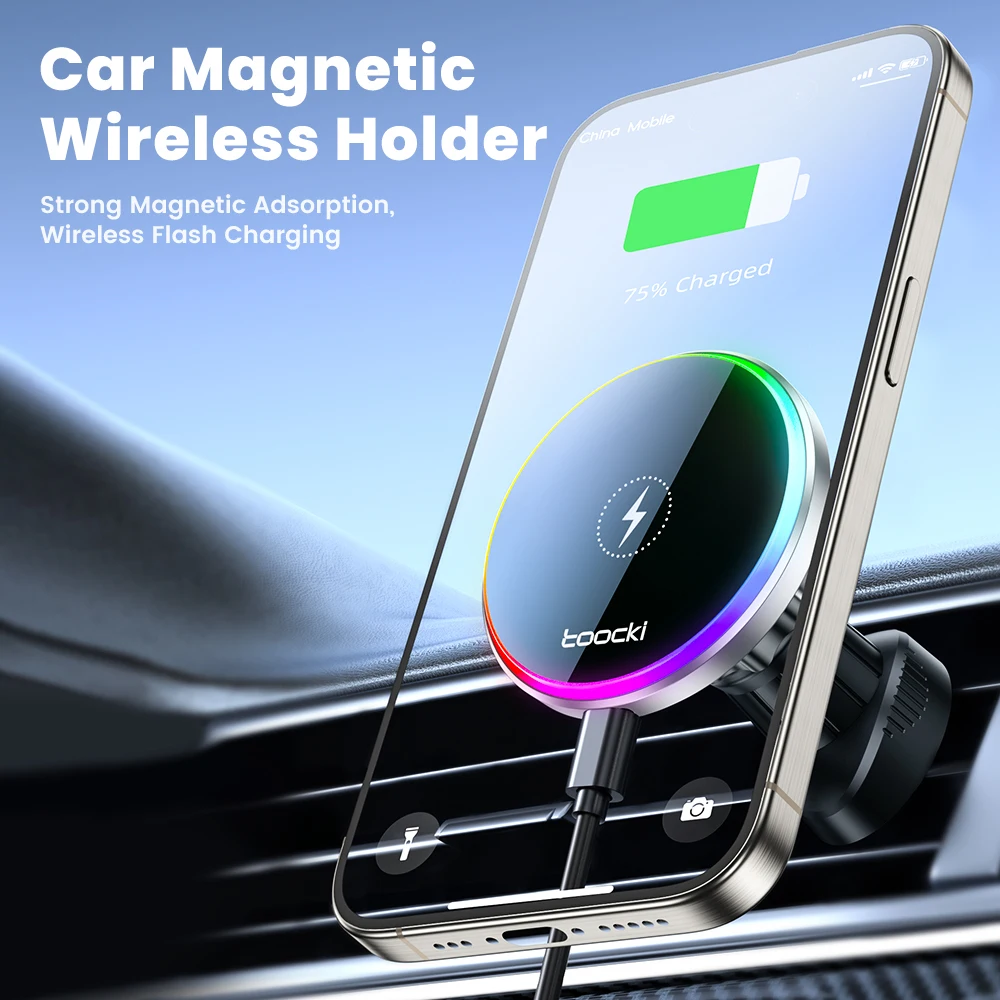 Toocki Car Magnetic Phone Holder Vehicle Dashboard Mount Mobile Phone Holder Strong Adhesive Magnetic Car Mount