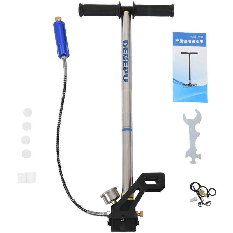 Top-DEDEPU Pcp Pump 4 Four Stages Stage High Pressure Hand Pump Operated Air Pump 30Mpa 4500Psi Hpa Tank Hunting Car Bike Air Re