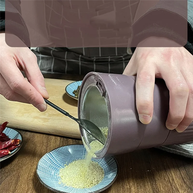 ABNQ Molinillo de café eléctrico de vainilla, molinillo multifunción para granos de café, nueces, semillas, maní, marrón (enchufe estadounidense)