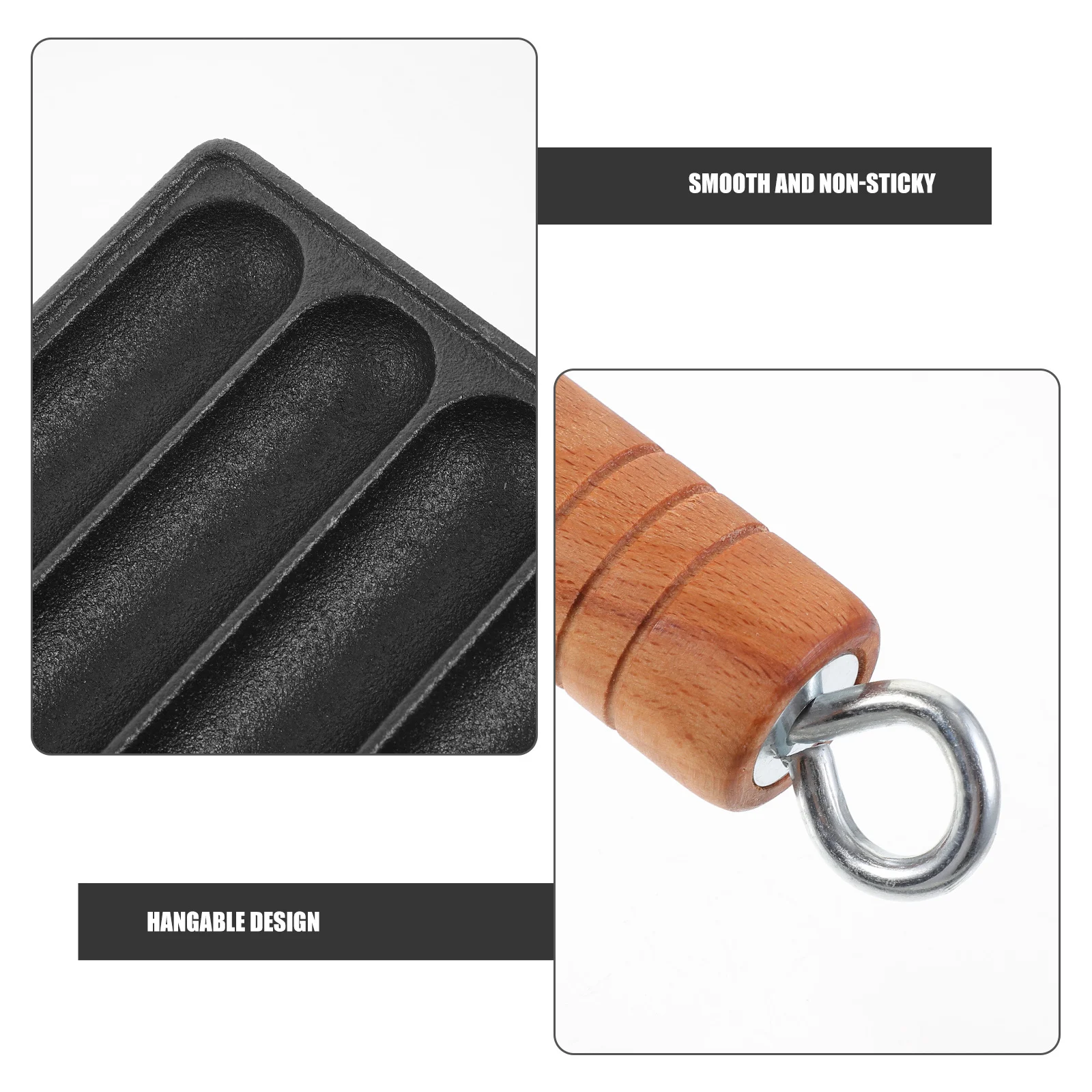 

Iron 4-Slot Sausage Pot Hot Dog Mold Lightweight Non-Stick Baking Steaming Tool Bbq DIY Outdoor Food Cooking Mold