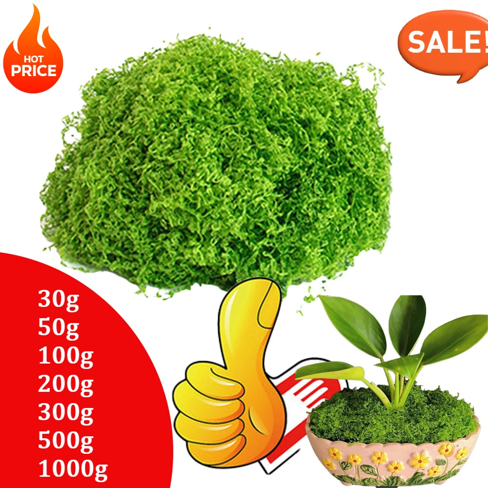 

30/50/100/200/300/500g Fake Moss DIY Crafts Grass Artificial Moss Outdoor and Home Room Garden Decor Christmas Decoration