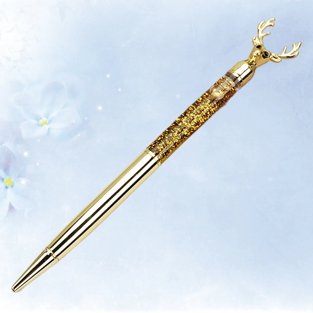 

Reindeer Ballpoint Pen Golden Novelty Cartoon Wear-resistant Metal Pens Creative Signature