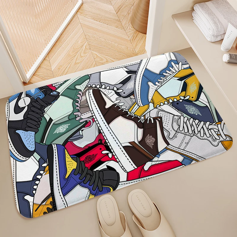 

Trendy Shoes Carpet for Bedroom Entrance Door Doormat Kitchen Bathroom Living Room Rug Non-slip Foot Mat Home Decorations