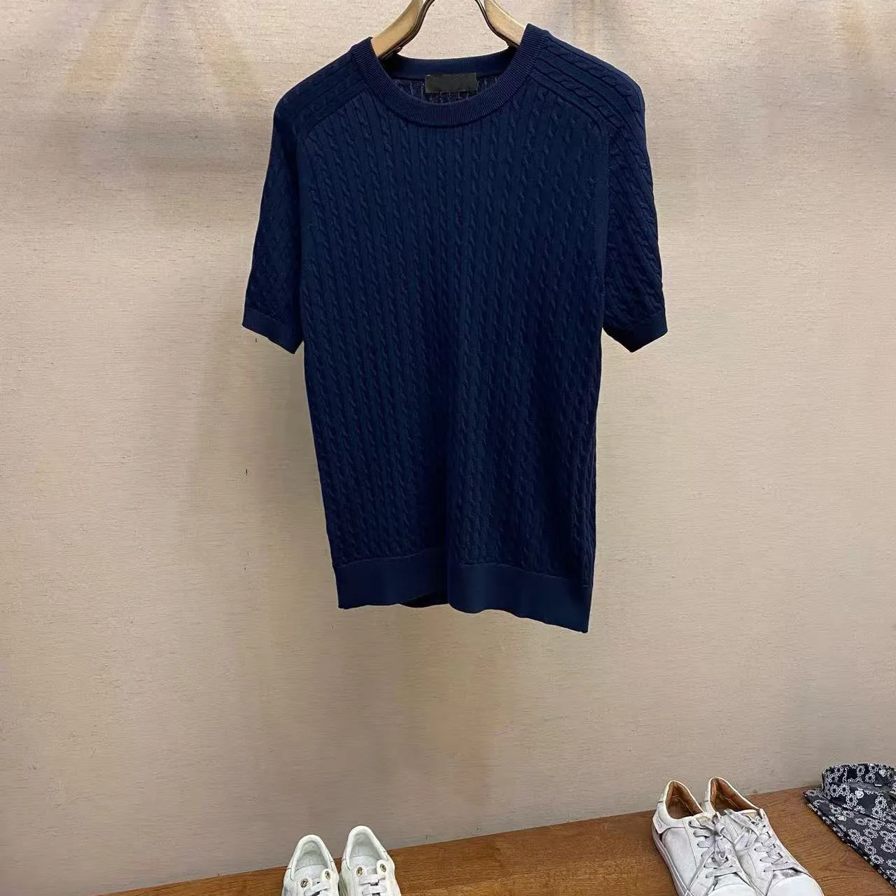 

Italian LP new old money style fashion casual crew neck knitted sweater short sleeve T-shirt